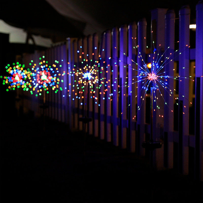 IP65 classificado Iluminação solar de jardim de infusão de fogos de artifício para decoração de férias
