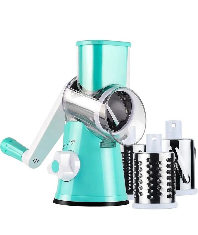 3 lâminas de tambor grater de queijo rotativo para cortador manual de legumes e moedor de nozes