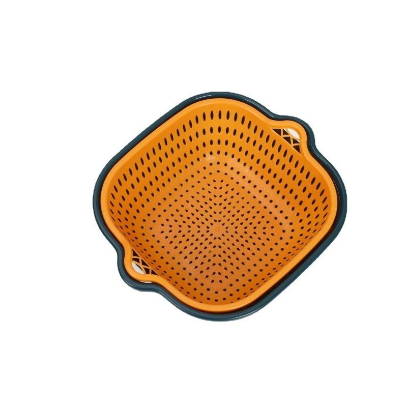 Armazenamento de vegetais Doméstico 6pcs de plástico de camada dupla multi-drenagem de água Cesto de drenagem limpo