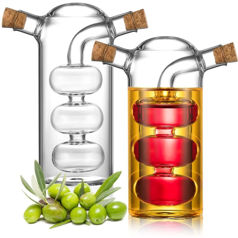 Container de cozinha de vidro transparente de bolhas 2 em 1 para separar a chaleira e o conjunto de garrafas